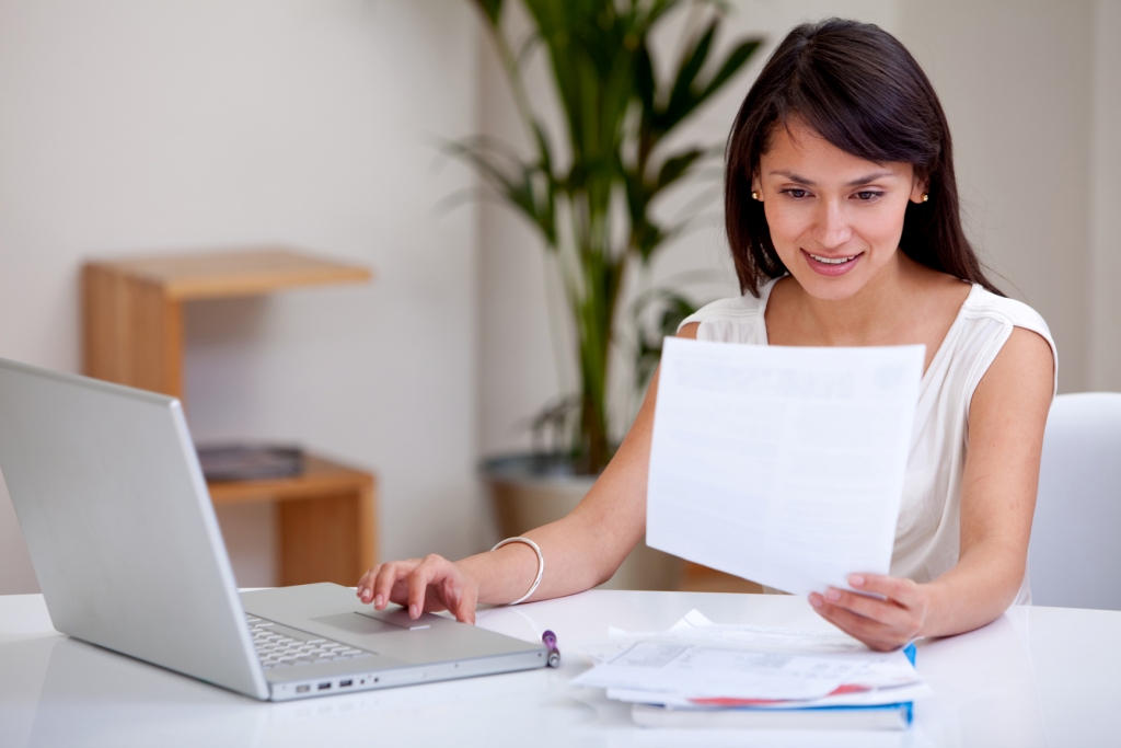 Woman with piece of paper
